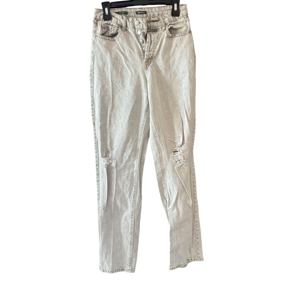 Wild Fable High-Rise Straight Distressed Jeans Sand Wash‎ Button Fly Size 4